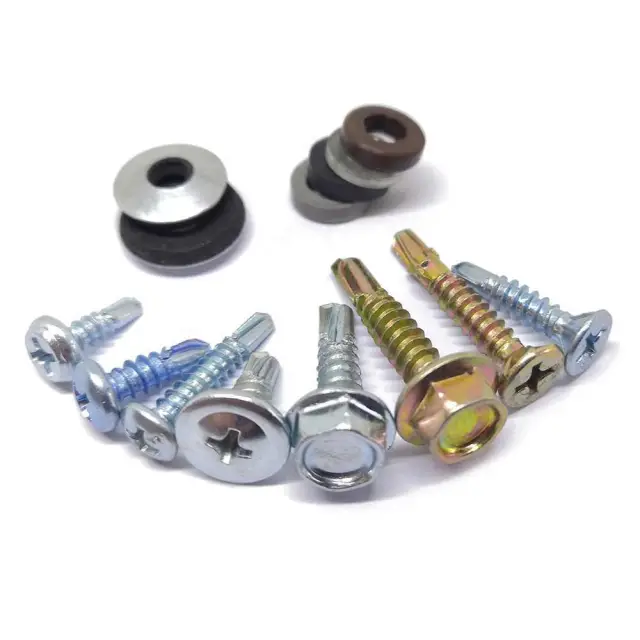 Hex Head Self-Drilling Roof Screw – Stainless Steel with Rubber Washer